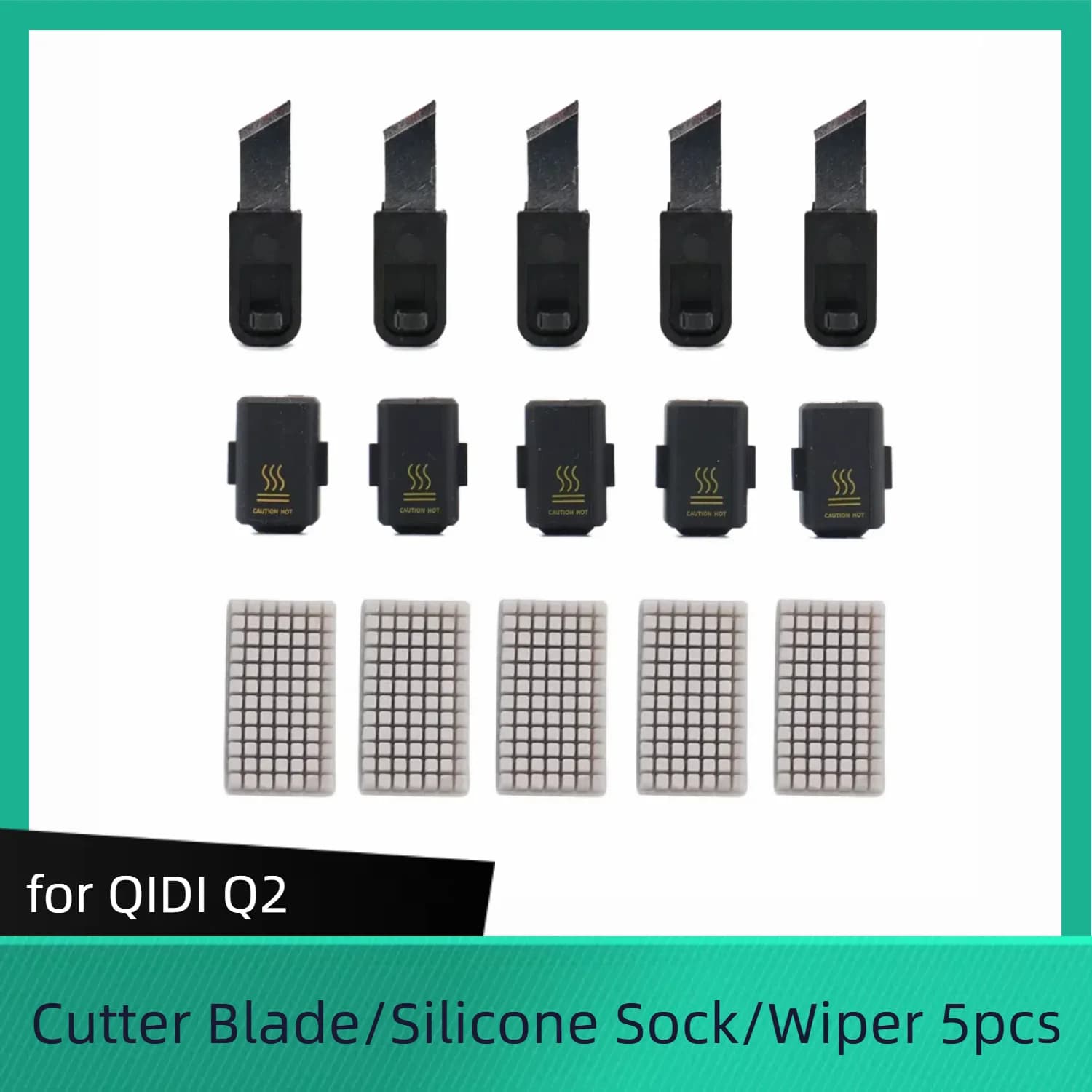 Per QIDI Q2 Hotend Protezione calzino in silicone Lama taglierina per parti della stampante 3D tergicristallo in silicone QIDI Tech Q2