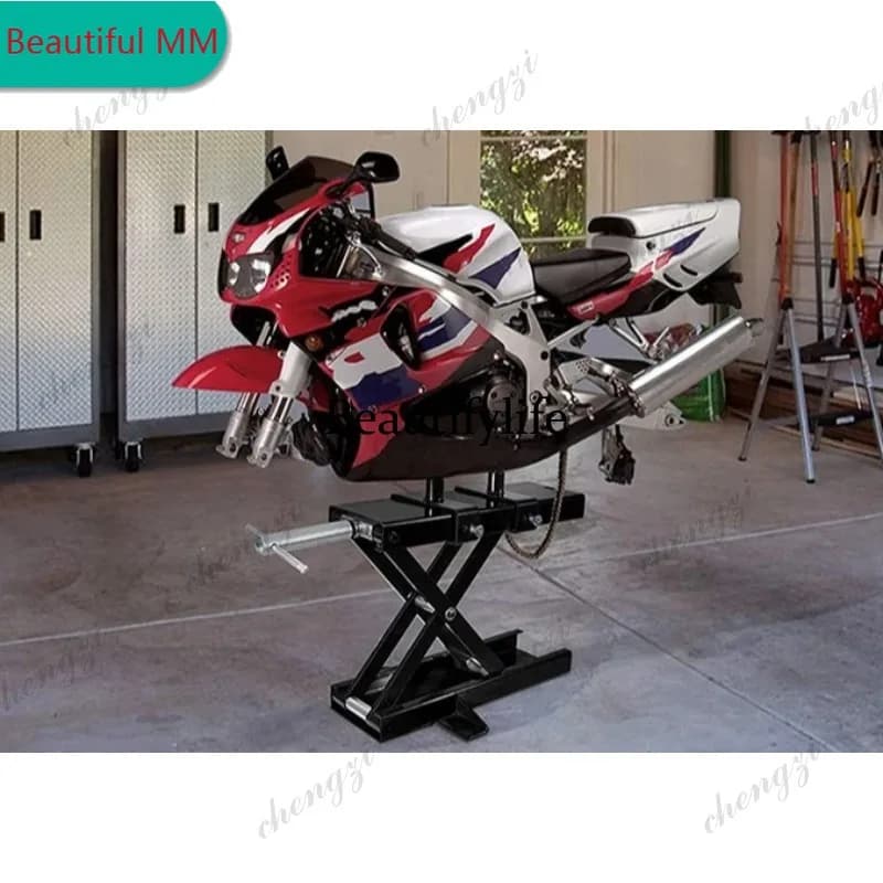 M138 500KG 1100LBS Motorcycle Scissor Lift Jack Center Stand With Saddle Safety Pin For Motor Bicycle ATV Repair Tools