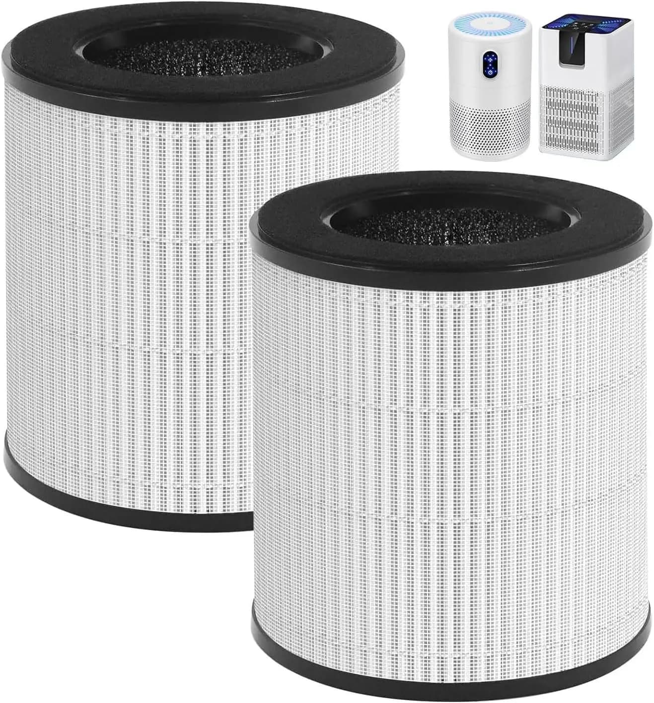 Confezione da 2 filtri di ricambio B-D02L H13 True HEPA, compatibili con il purificatore d'aria modello MOOKA B-D02L&M05, la confezione include