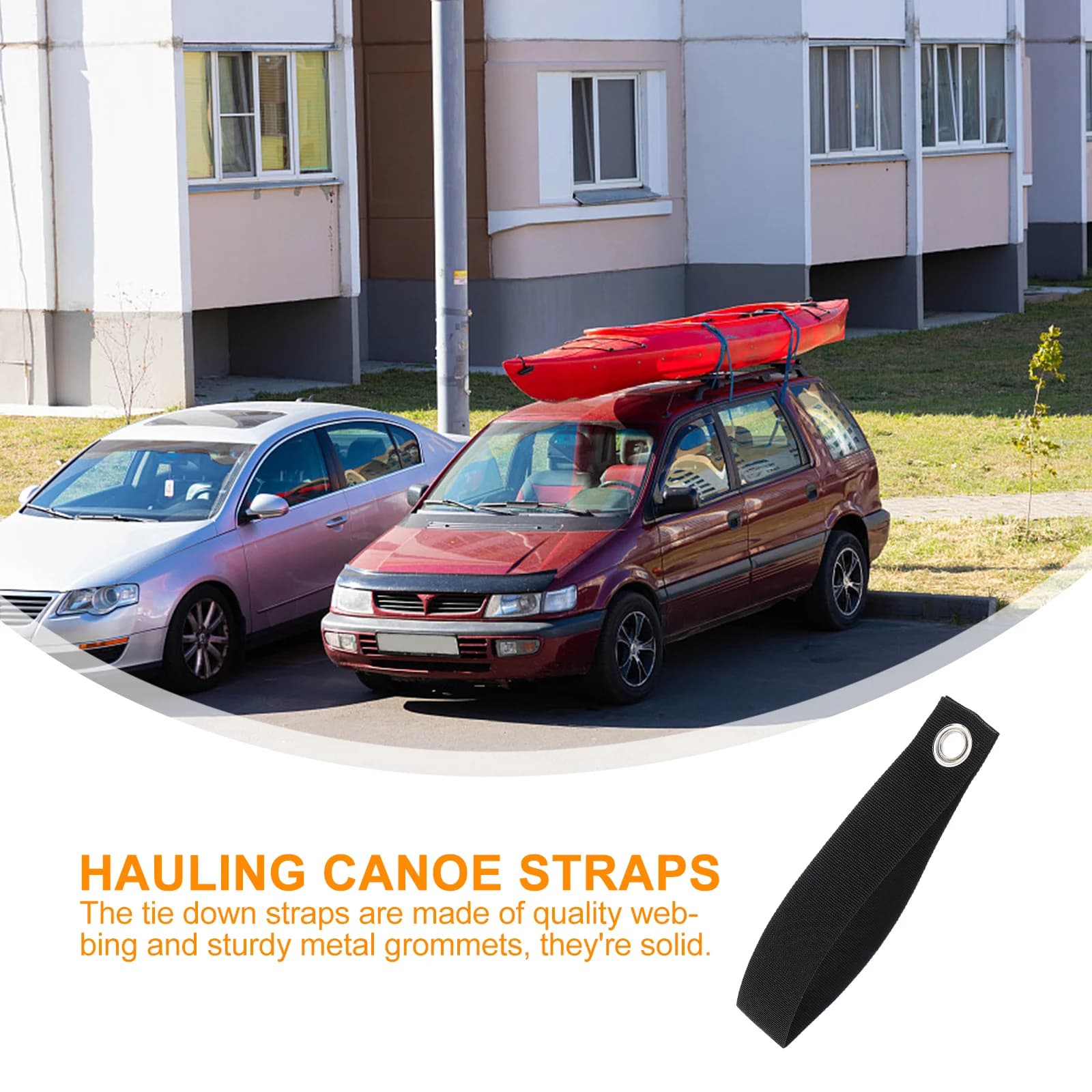 5 Pezzi Cinghie di Fissaggio Resistenti per Carichi Pesanti, Cinghie a Occhiello per Canoa, Kayak, Ancoraggio Barca