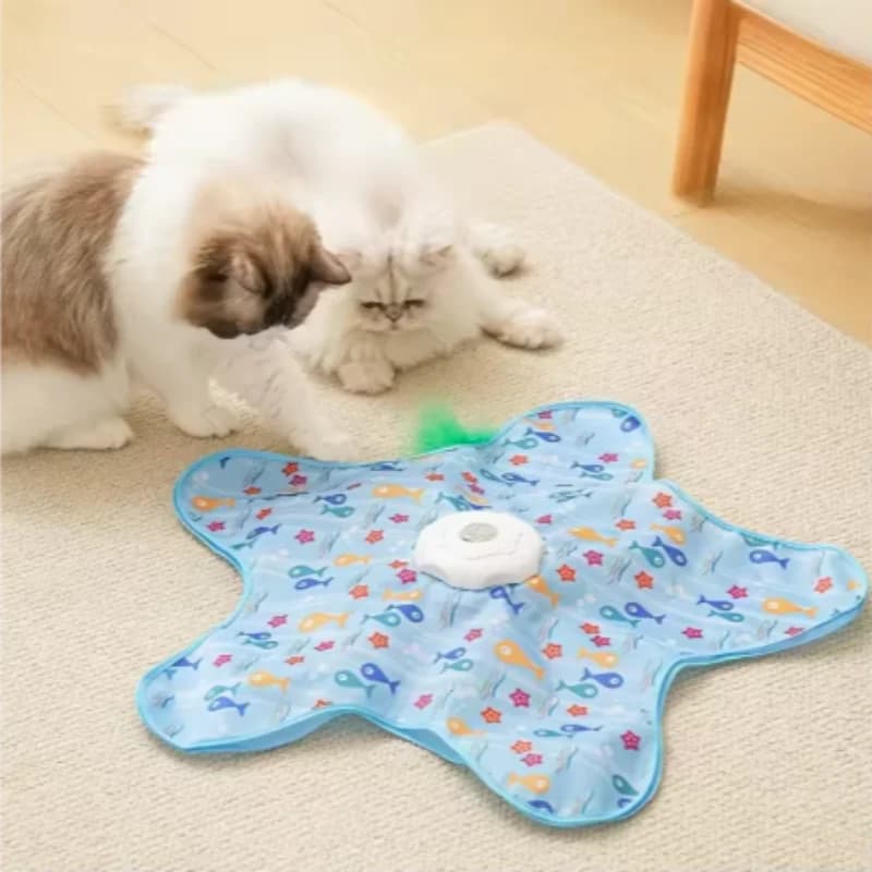 Giocattolo Interattivo per Gatti: Topolino Sonoro con Piume Nascoste Attivate dal Movimento, Gioco Teaser per Gattini