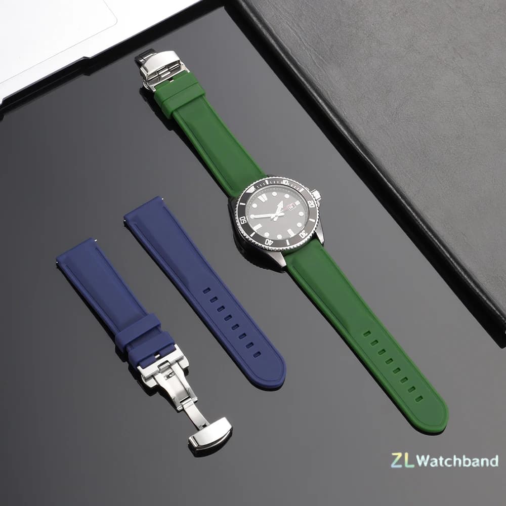 Cinturino in gomma a sgancio rapido 18mm 20mm 22mm 24mm per Seiko, bracciale in silicone sportivo impermeabile da uomo e donna con fibbia a farfalla