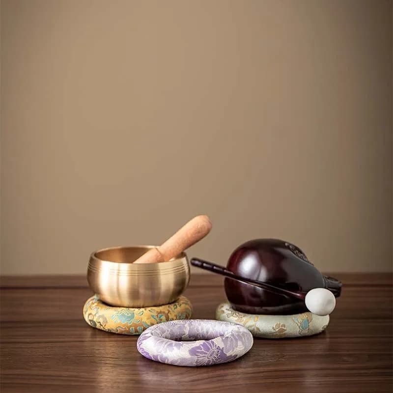 New Copper Nepalese Singing Bowl Mat - Donut-Shaped Wrap for Yoga, Meditation & Buddha Sound | Bowl Coaster & Out Mat