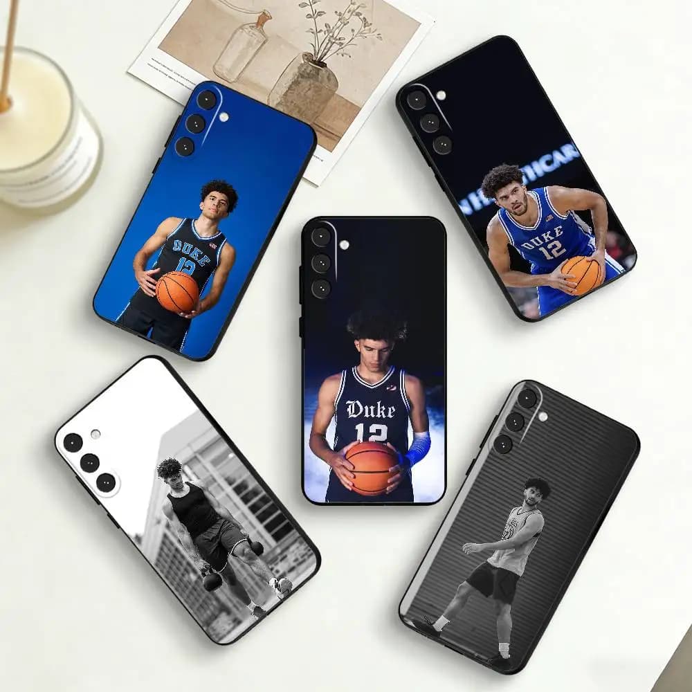 B-Basketball Star C-Cameron Boozer Custodia per telefono per Samsung Galaxy A73,A72,A71,A70,A53,A52,A51, altre custodie morbide nere