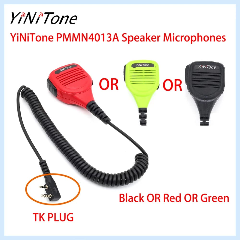YiNiTone PMMN4013A TK Microfoni altoparlante radio a 2 pin con jack audio da 3,5 mm per Baofeng UV-5R BF-888S Quansheng Kenwood