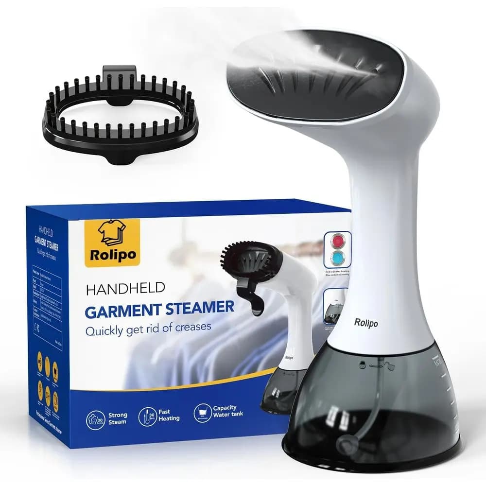 Vaporizzatore per Vestiti da 1350W, Serbatoio d'Acqua da 400ML, Rimuovi-Piega per Tessuti