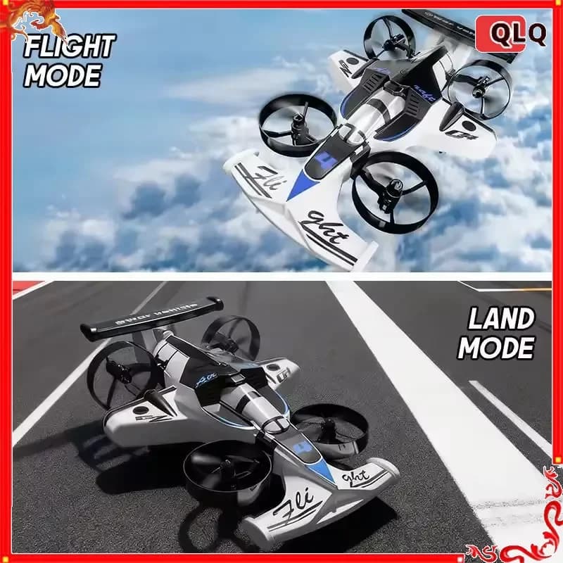 CZ04 Quadricottero RC 2 in 1 per Terra e Aria, Auto Giocattolo Driftante, Drone Telecomandato 2.4G, Modello di Aereo con Rotazione a 360°