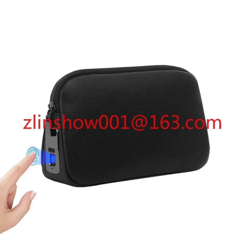 Borsa da uomo con blocco delle impronte digitali in vera pelle di fabbrica Borsa da uomo con pochette lunga antifurto Borsa con blocco delle impronte digitali intelligente antifurto