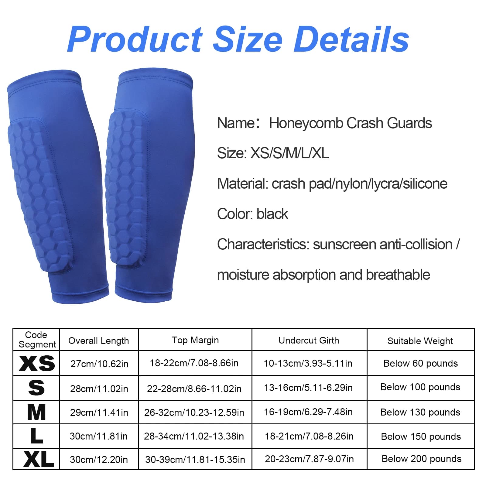Football braces with honeycomb padding Football parastins Light ergonomic protective equipment for young adult calves