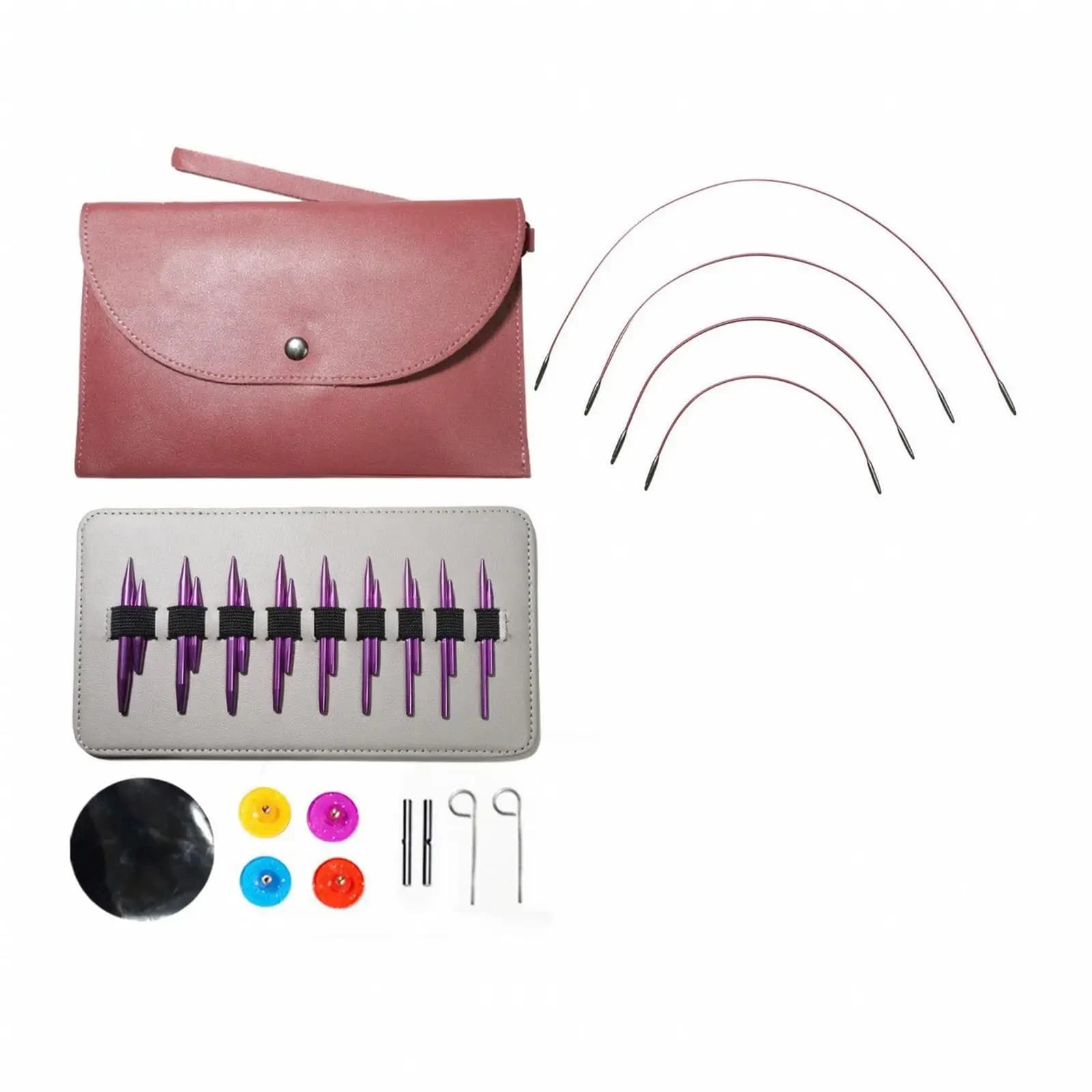 Circular Knitting Needle Kit Lightweight Knitting Needle Set with Case for Home