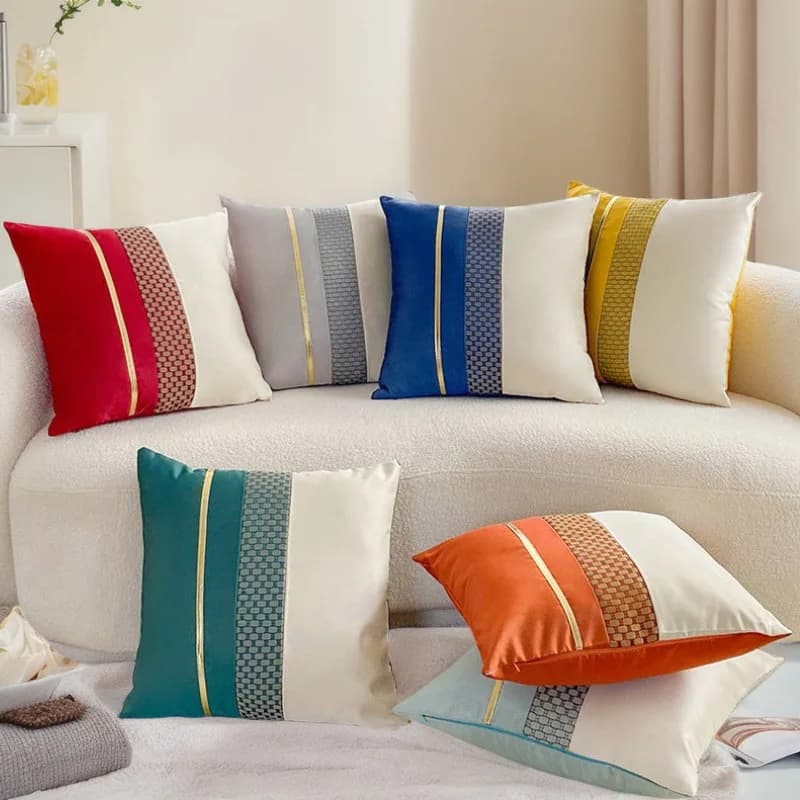 2-piece soft and cosy decorative pillow pillow pillowcase with golden velvet bar 45x45 turquoise cushion cover for ornamental home decoration