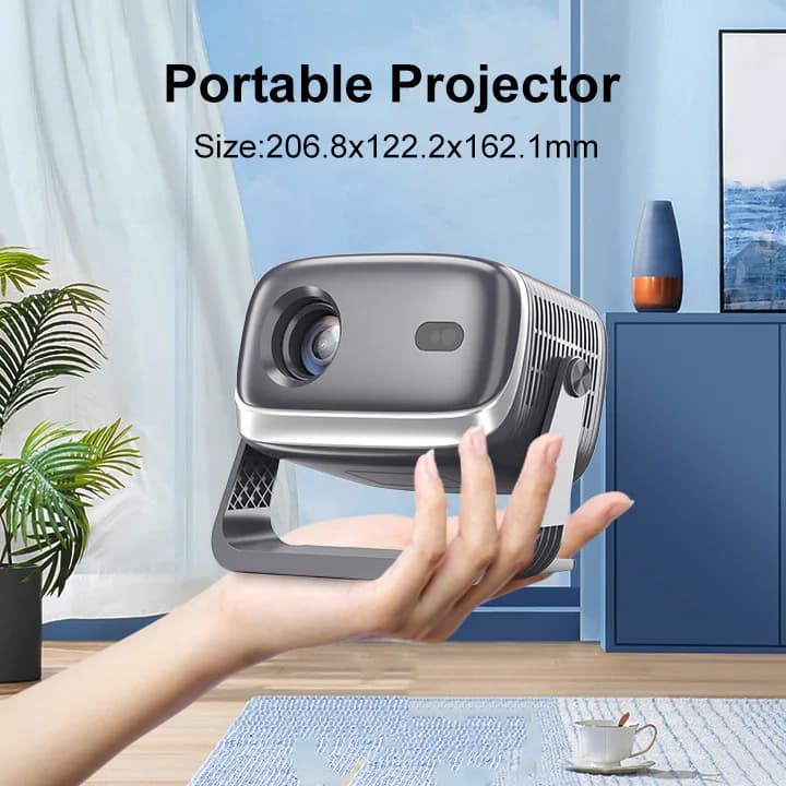 2026 Auto Focus 1080P 4K Portable Projector - Mini Home Theater for Bedroom, Office & Wall Projection with WiFi & Bluetooth