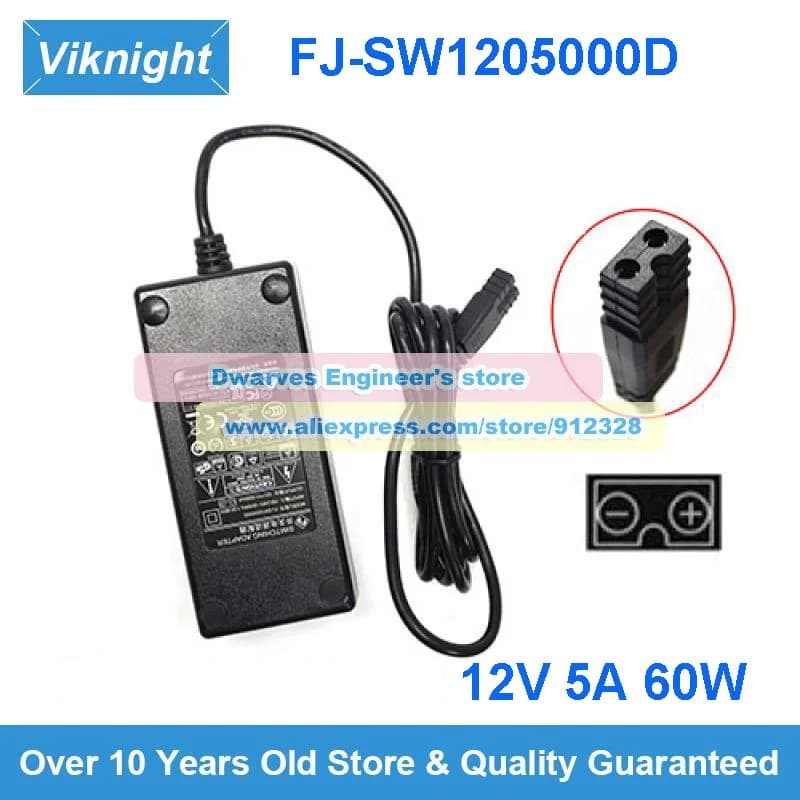 FJ-SW1205000D Swithing Power Adapter 12V 5A 60W Laptop Charger For FUJIA FJ-SW1205000D 2holes Power Supply