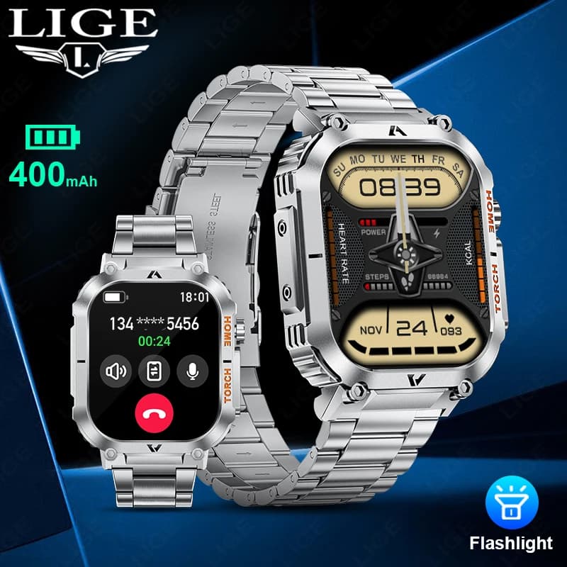 NUOVO Smartwatch con schermo grande da 2,02 pollici per Android iOS, Smartwatch sportivo, Fitness Smart Band, Monitoraggio della salute, Bussola per esterni