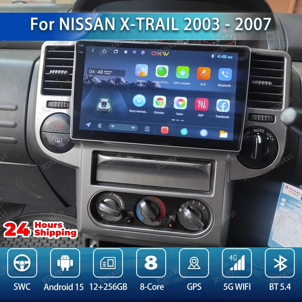 Autoradio Android 15 Per NISSAN X-TRAIL 2003-2006 2007 Sistemi Autoradio 9/10 Pollici 5G WIFI Snapdragon Wireless NO 2DIN Qualcomm