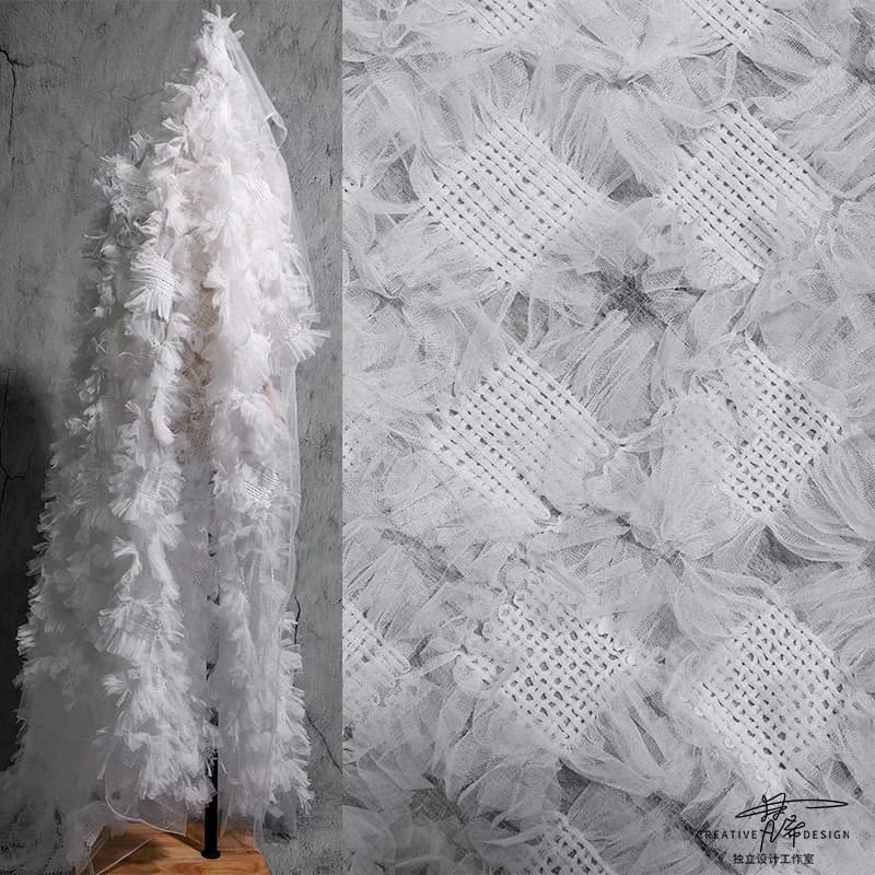 Tessuto in Rete Intrecciata Originale per Abiti da Sposa da Donna, Moda Fai-da-Te, Vendita all'Ingrosso al Metro