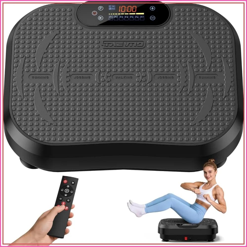 Vibration Plate Exercise Machine, 450Lbs Capacity 199 Speeds, 200W Shake Platform for Lymphatic Drainage & Weight Loss, Silent Mode & Dimmable Screen