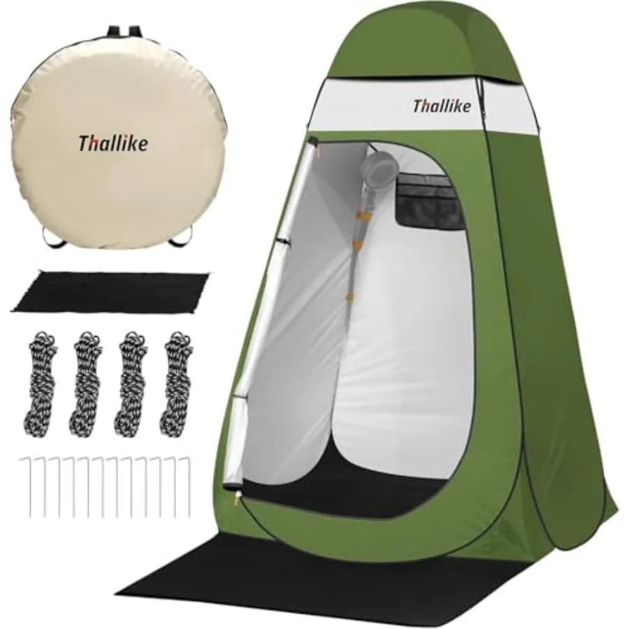 Tenda Doccia Pop-Up Migliorata per la Privacy, Tenda Doccia Portatile da Campeggio, Spogliatoio WC da Campeggio con Riparo Antipioggia e Estensione F