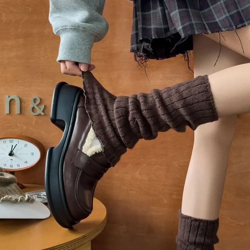 Scaldamuscoli lavorati a maglia alla moda Calzini lavorati a maglia Sweet Lolitas carini Scaldamuscoli Autunno Inverno
