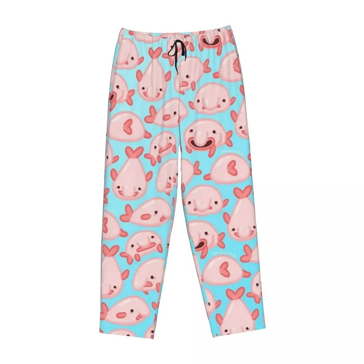 Custom Blobfish Pattern Women Pajama Pants Lounge Sleep Sleepwear Bottoms with Pockets