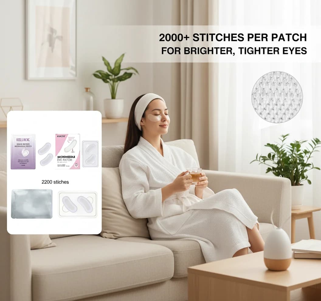 Eye Patch with Collagen 0.2mm Micro Needles, Anti-Water and Hydrating, Soluble Occhiaie Mask