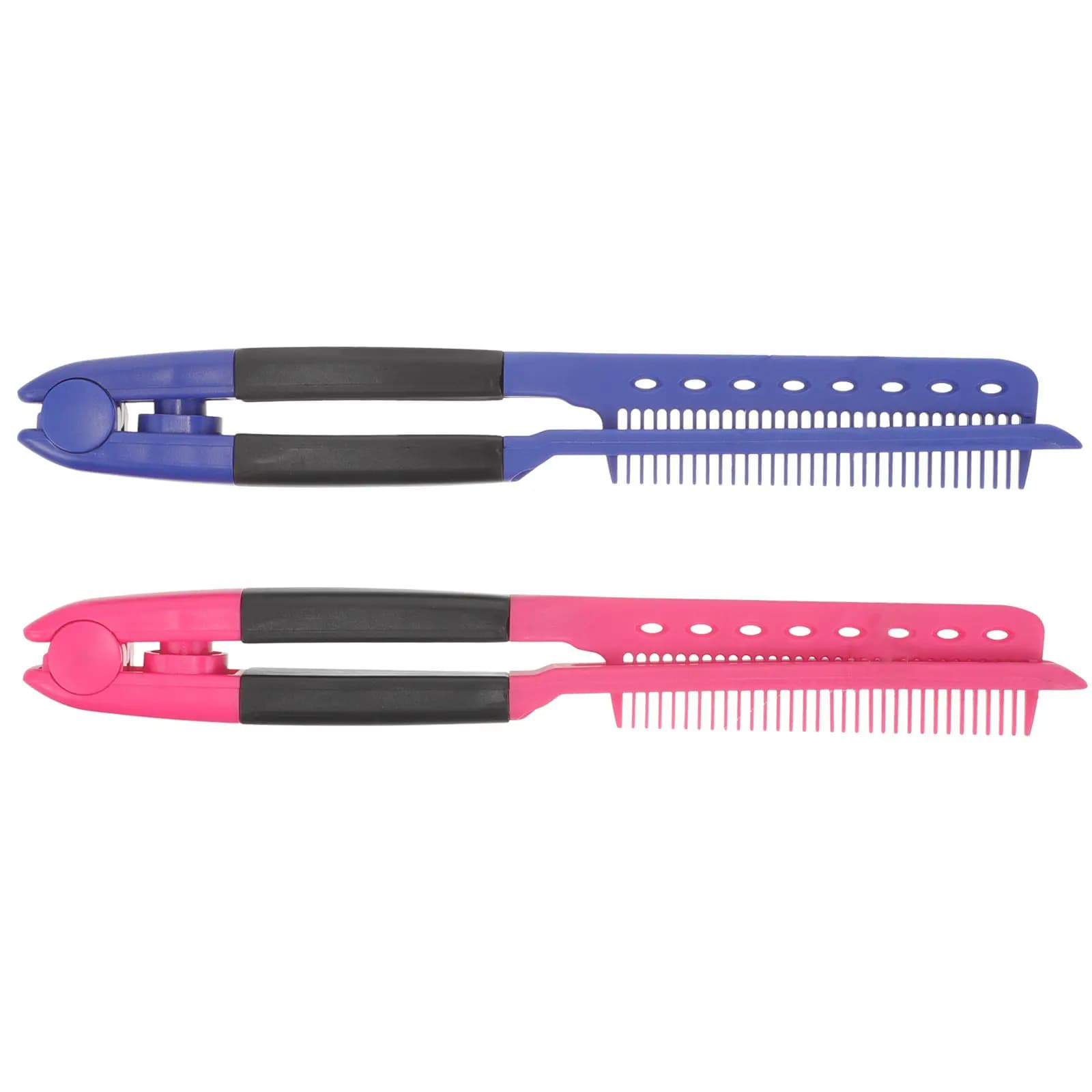 Set di 2 Pettini Lisciante per Capelli, Robusti e Portatili a Forma di V, Spazzole per Acconciature da Salone e Uso Domestico