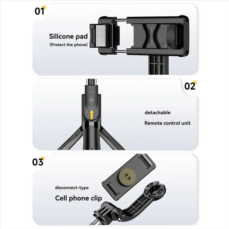 AED5-L21 Treppiede da pavimento per selfie stick con telecomando ad asta estensibile per Android e IOS