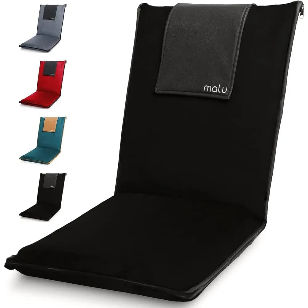Sedia da pavimento imbottita extra large con supporto per la schiena - Cuscino per meditazione in stile giapponese, comodo schienale pieghevole, facile da lavare e rimovibile