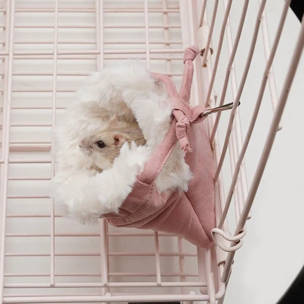 Cuccia per Piccoli Animali, Sacco a Pelo Caldo per Criceti, Morbido e Confortevole Nido in Peluche per Criceti, Soffice e Antivento, Nido in Cotone per Animali Domestici, Autunno
