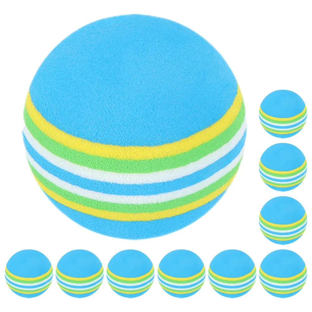 10 Palline da Golf Colorate in Materiale Eva, Morbide e Sicure, Resistenti ai Morsi, per Allenamento Indoor di Cani e Gatti in Giardino