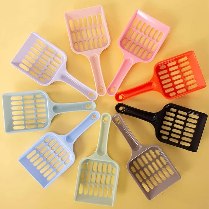 Pala per lettiera per gatti in plastica di colore casuale da 1 pezzo Pulizia efficiente delle lettiere per cani e gatti