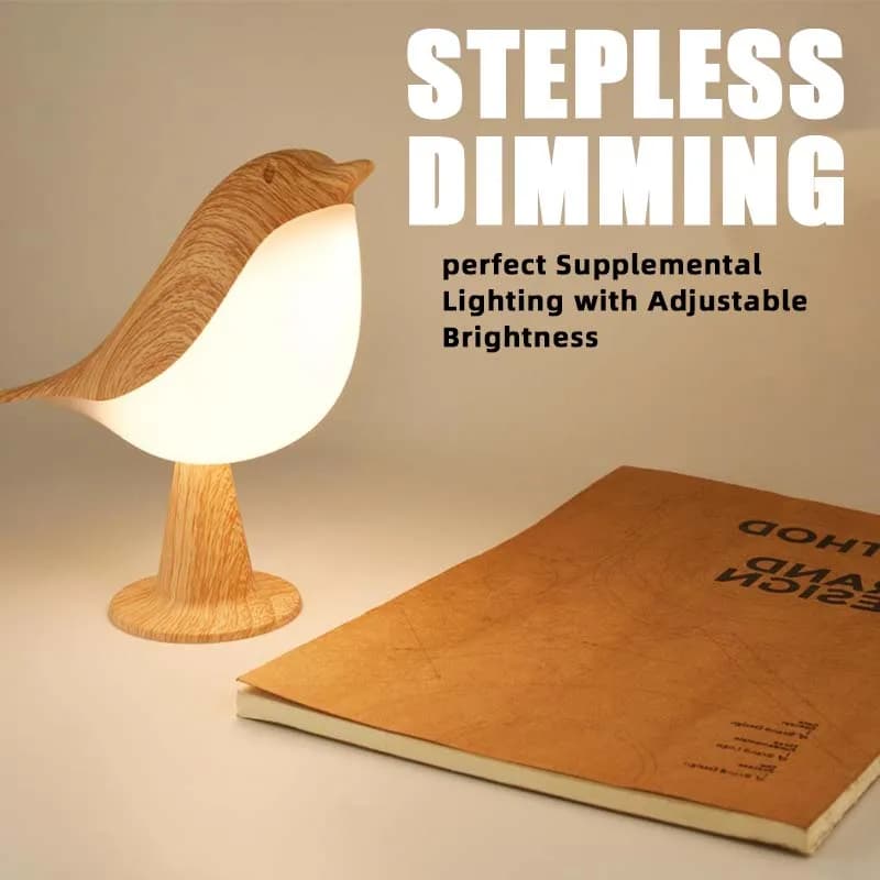 Small Desk Lamp, Kids Night Light with Rechargeable Battery with 3 Color Temperature and Touch Sensor Bird Light