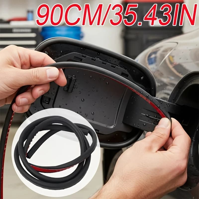 1/2Pcs 35.43 Inch Universal Rubber Weatherstrip High Elastic Car Seal Strip For Fuel Cap EV Charging Port Waterproof Dustproof S