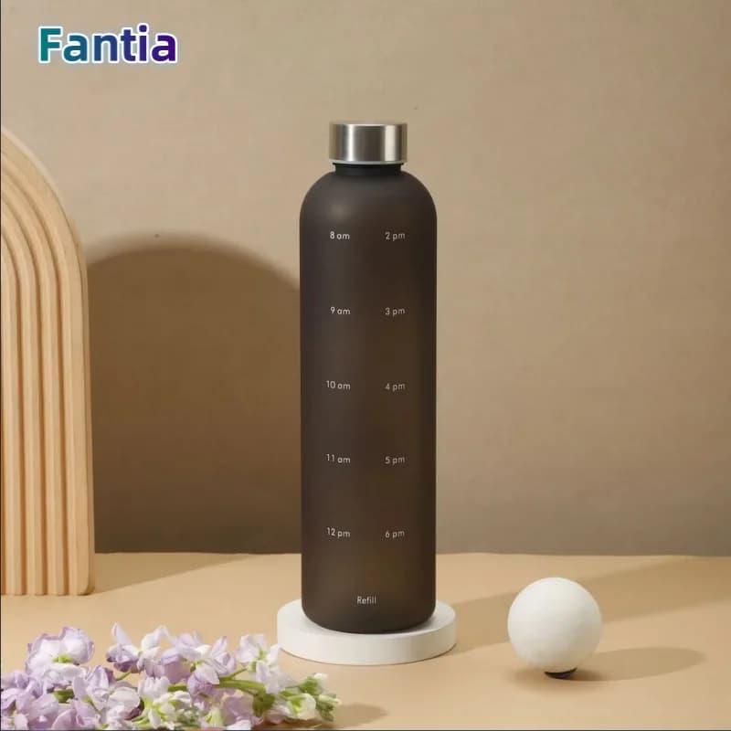 1 Liters Water Bottle Motivational Drinking Bottle Sports Water Bottles With Time Marker Stickers Portable Reusable Plastic Cups
