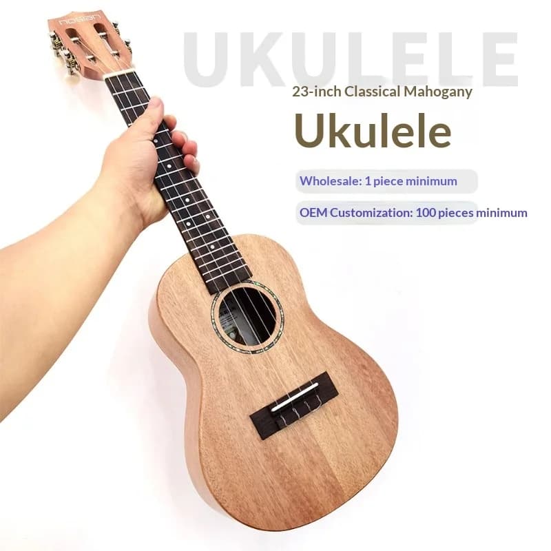 Ukulele per Principianti da 23 Pollici in Legno di Pesco, Strumento Musicale per Bambini, Chitarra Ukulele, Strumenti Musicali