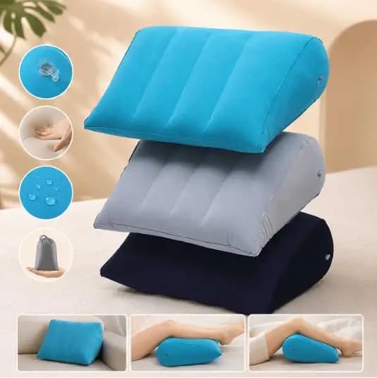 1pcs Triangle Cushion, Plush Inflatable Triangle Cushion, Portable Plush Adult Position Pillow Cushion, Foldable Business Travel
