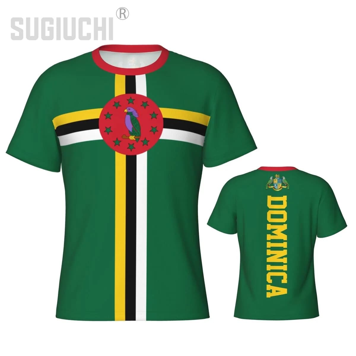 Maglietta sportiva aderente con bandiera della Dominica, stampa 3D, per uomo e donna, maglia da calcio, regalo per tifosi, t-shirt patriottica