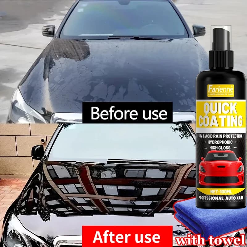 Farienne 100ML Spray Ceramico Nano per Auto, Sigillante a Rapida Applicazione, Protezione UV, Idrofobico, Soluzione Lucidante ad Alta Brillantezza per Dettagli della Vernice
