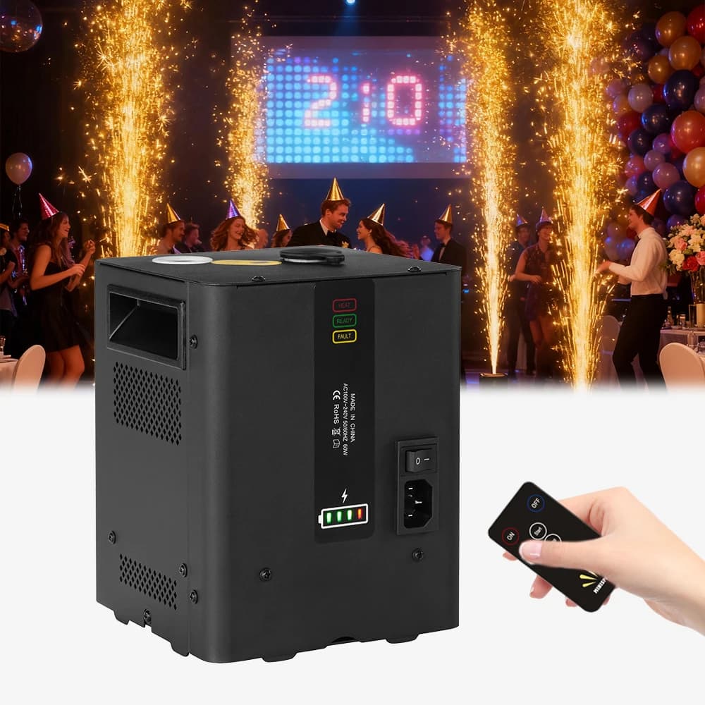 Mini attrezzatura elettronica ricaricabile per DJ a distanza senza fili Cold Spark Mini effetto luce da palcoscenico DMX per feste di eventi di nozze