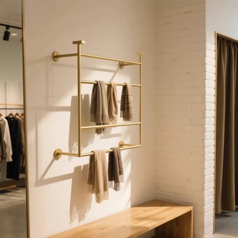 Simple Metal Wall Display for Scarves, Dresses for Scarves and Cutlery, Organizer for Clothing Stores, Storage Racks, Boutique Dresses