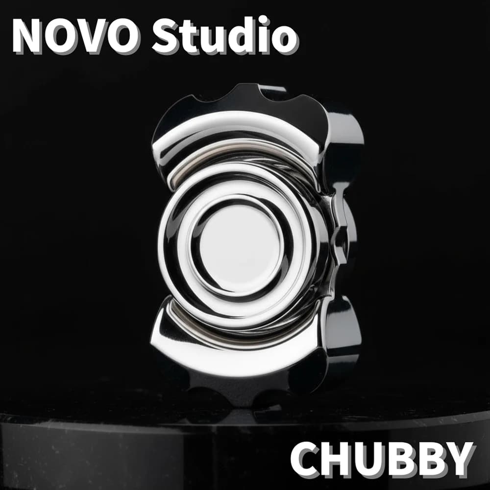 NOVO Studio CHUBBY Fidget Spinner a due pale Giocattolo antistress in acciaio inossidabile Giocattoli Fidget per adulti Accessori da scrivania da ufficio