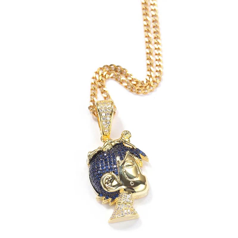 Hip Hop Claw Impostazione AAA + CZ Stone Bling Iced Out Cartoon Boy Pendenti Collane per uomo Rapper Gioielli Drop Shipping