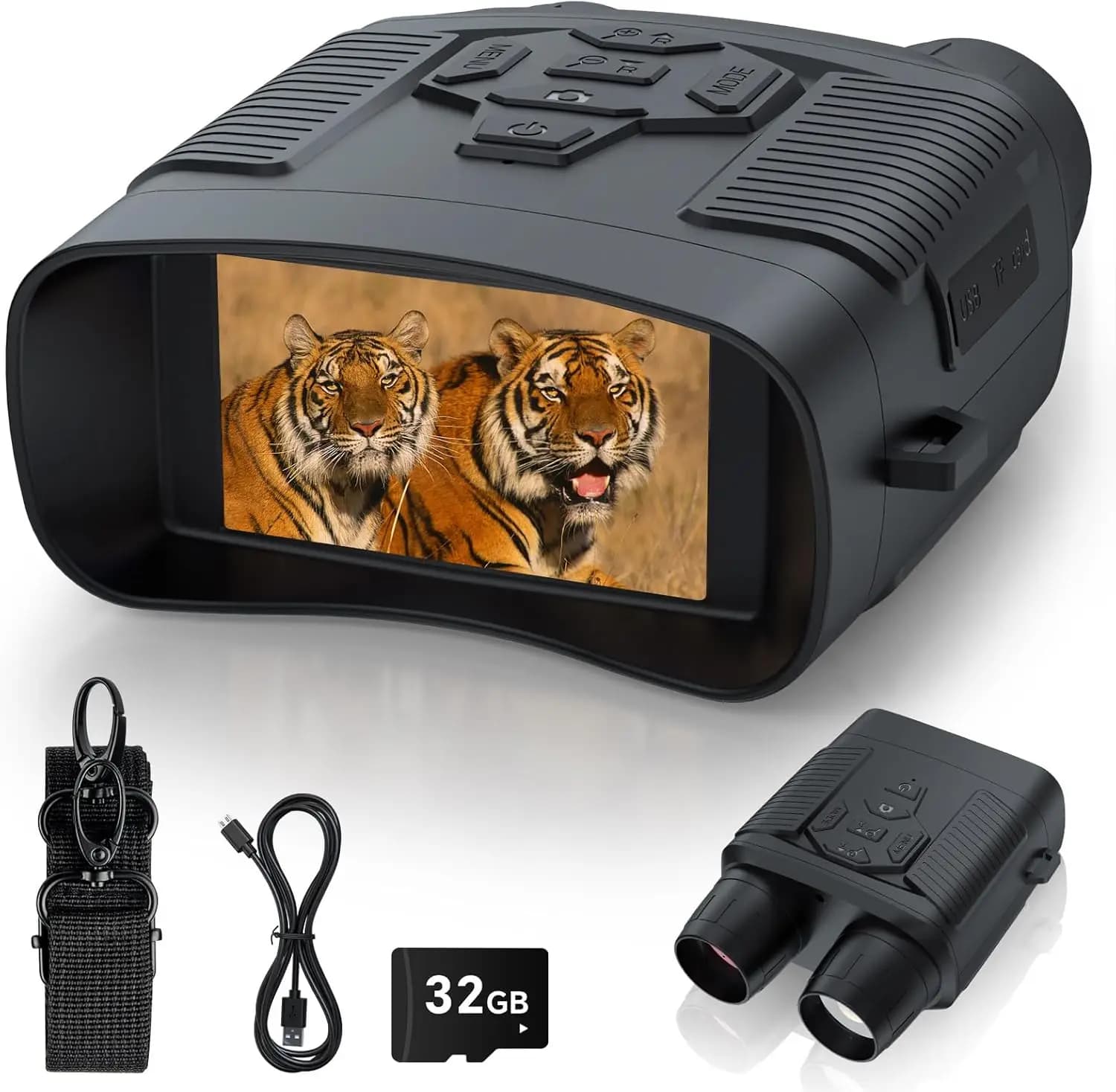 Binocolo Digitale 4K con Visione Notturna a Infrarossi e Schermo da 3'', Ricaricabile per Caccia Diurna e Notturna
