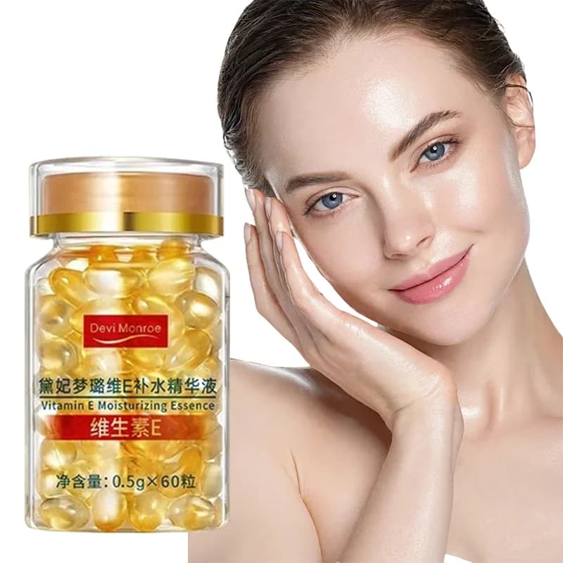 Olio essenziale idratante alla vitamina E da 0,5 g * 60 pezzi, utilizzabile con crema viso, latte corpo, fondotinta liquido e balsamo.