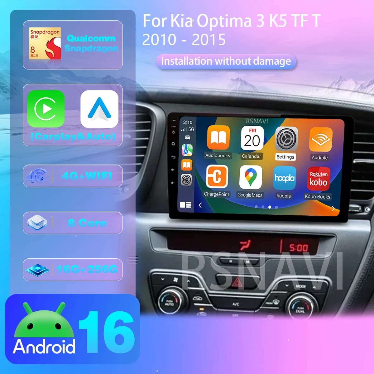 Android 16 Carplay Auto DSP Car Radio Player For Kia Optima 3 K5 TF T 2010 - 2015 RHD GPS Stereo 2din Autoradio Stereo Head Unit