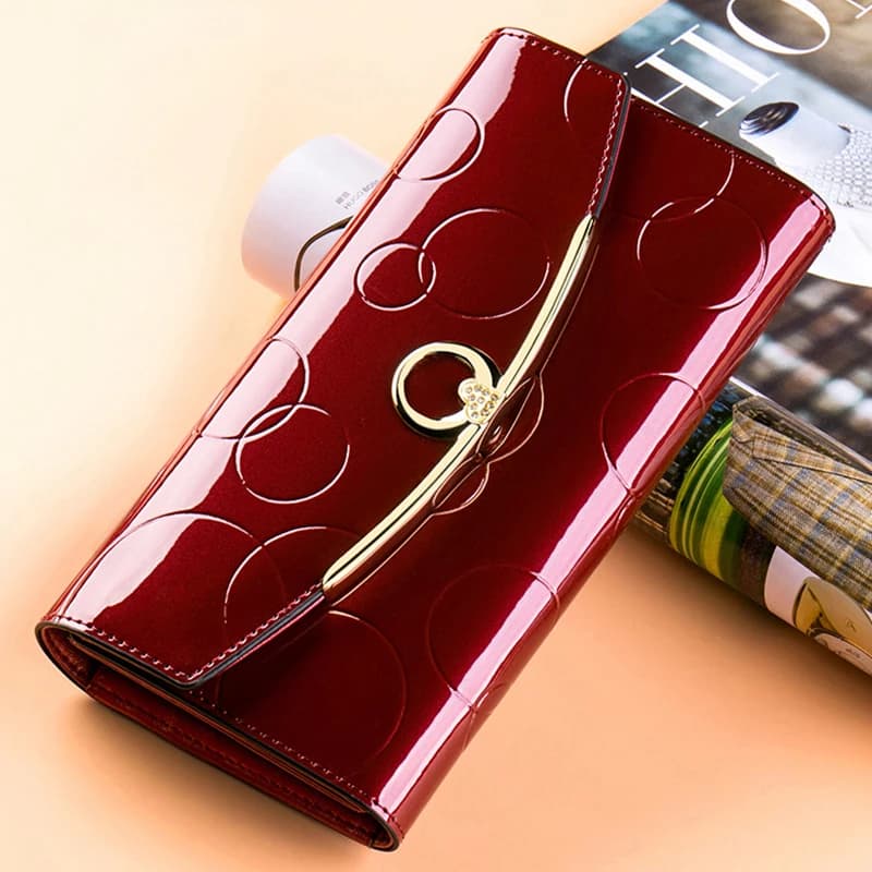 Portafogli da Donna Carteras Para Mujer, Borsellino Lungo con Tasca per Cellulare, Portafoglio di Lusso in Pelle con Protezione RFID