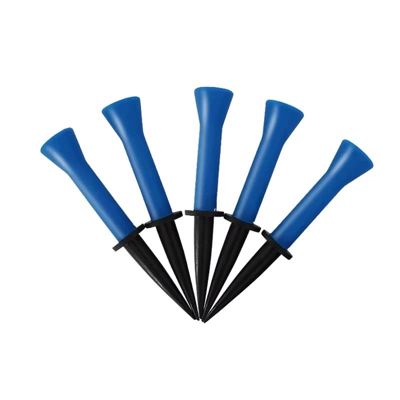 5 Pezzi/Sacchetto Tee da Golf in Gomma Elastica Stabile 76mm Alta Resilienza Rosso Blu Accessorio per Allenamento Sportivo all'Aperto