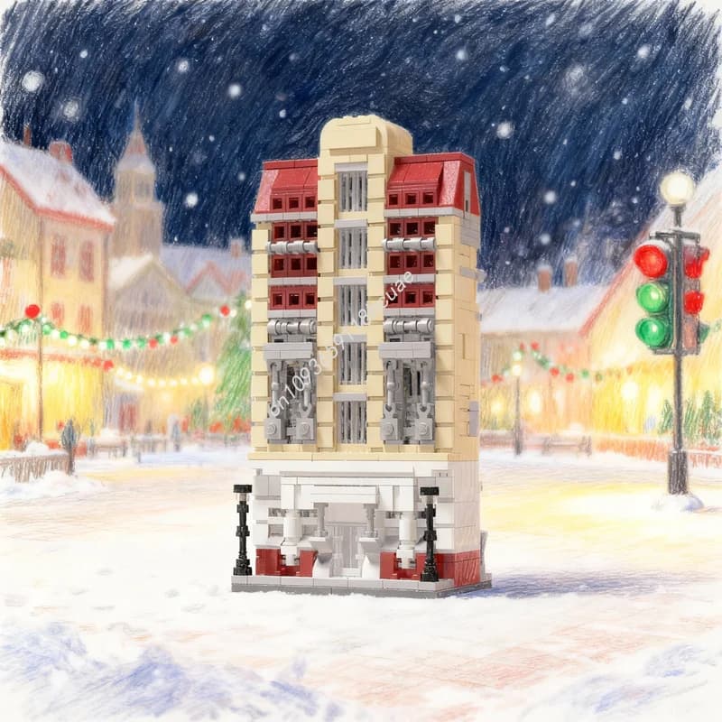 1007 Pezzi MOC S Blocchi Modulari per Modellini di Strade, Architettura in Miniatura, Regali di Natale, Idea Fai-da-Te, Giocattolo Educativo Creativo