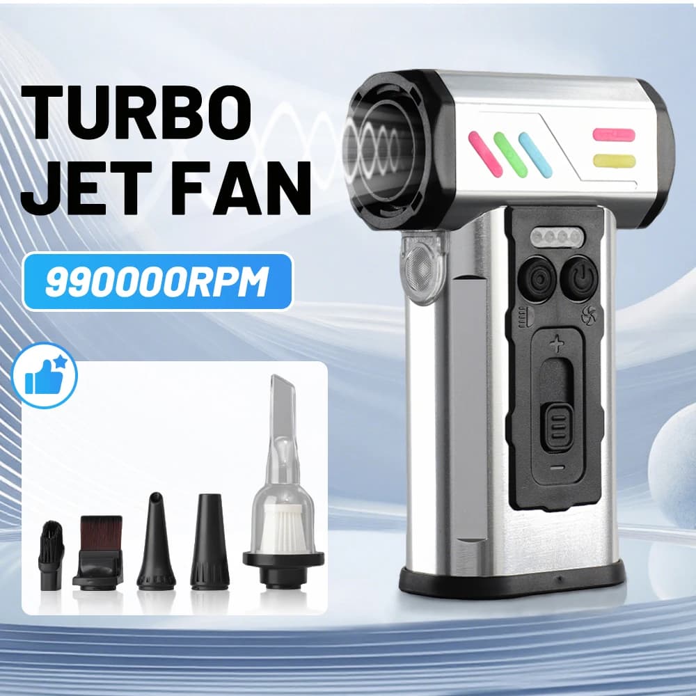 Turbo Fan Jet 990000RPM Turbo Jet Ventilatore Brushless Aspirapolvere Ventilatore Per PC/Tastiera/Casa/Auto Pulizia Aria Spolverino Ventilatore