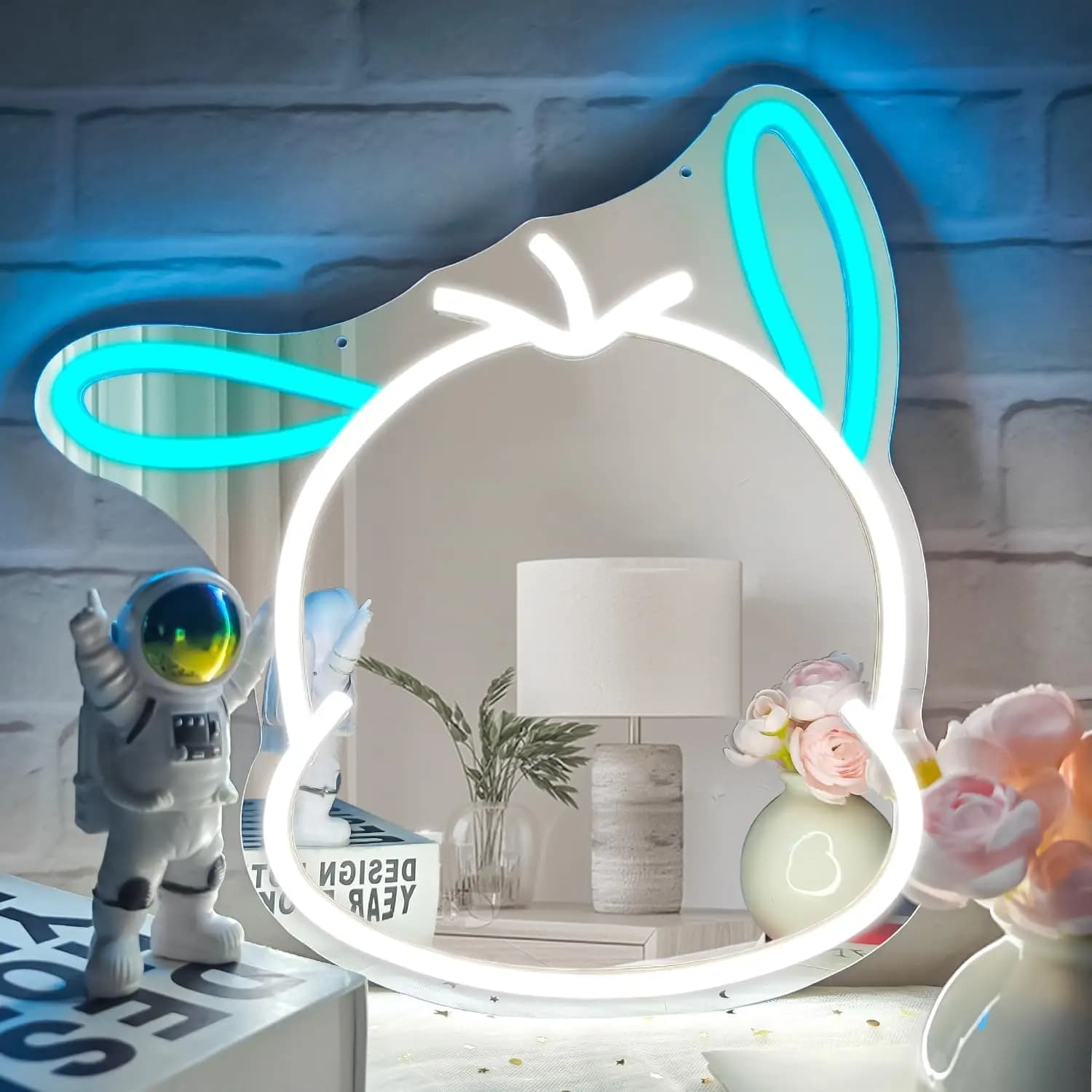 Insegna al Neon LED a Forma di Coniglio, Decorazione da Parete per Camera da Letto, Luce Notturna Kawaii, Crea un'Atmosfera Dolce e Sognante, Regalo per Ragazze